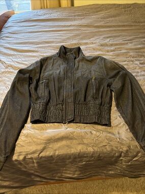 Women’s Black Cropped Bomber Jacket
